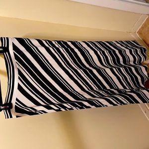 Long black/ white striped skirt